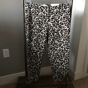 LOFT cropped leopard pants NWT